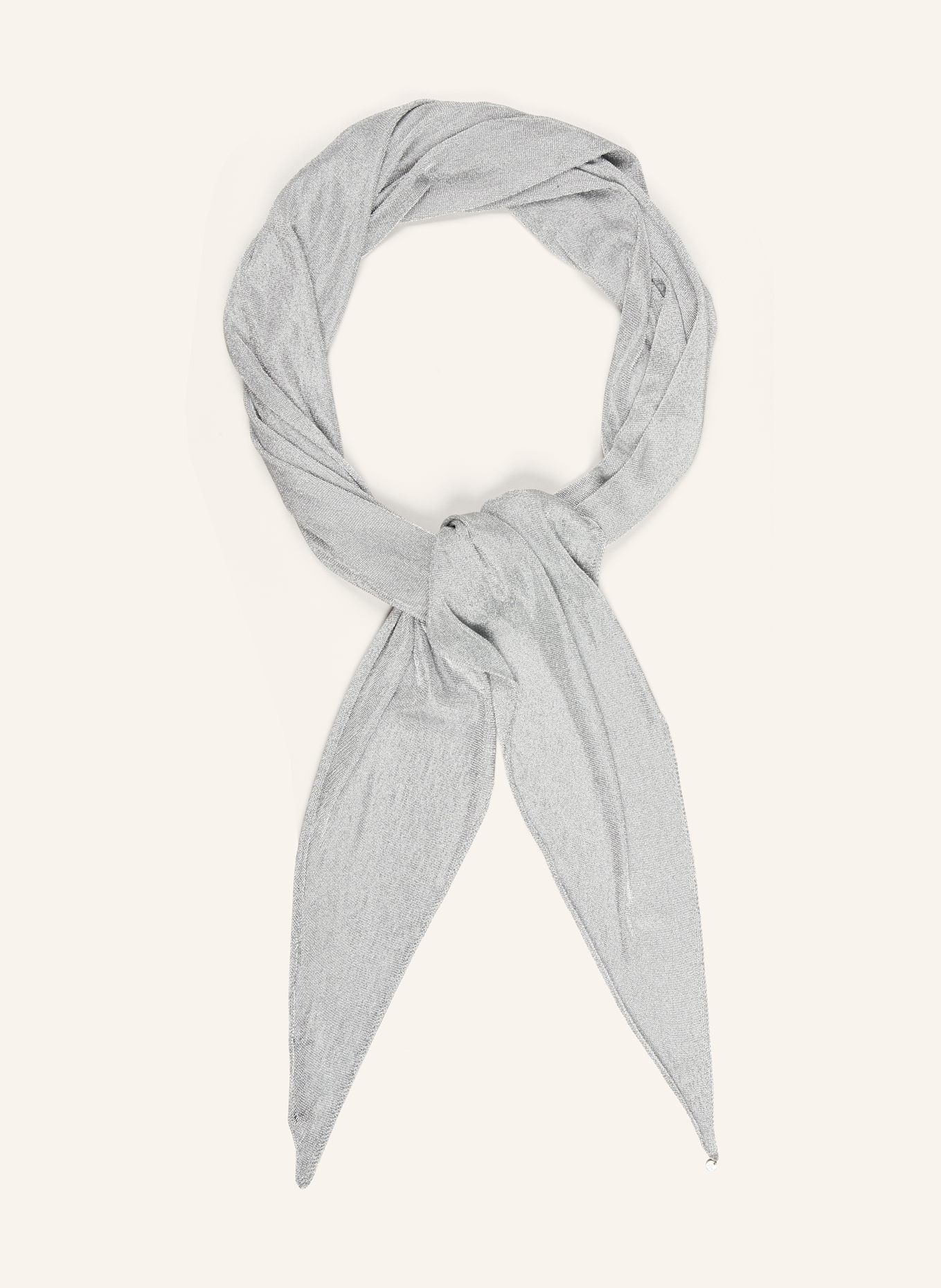 LAUREN RALPH LAUREN Triangular scarf with glitter thread: SILVER