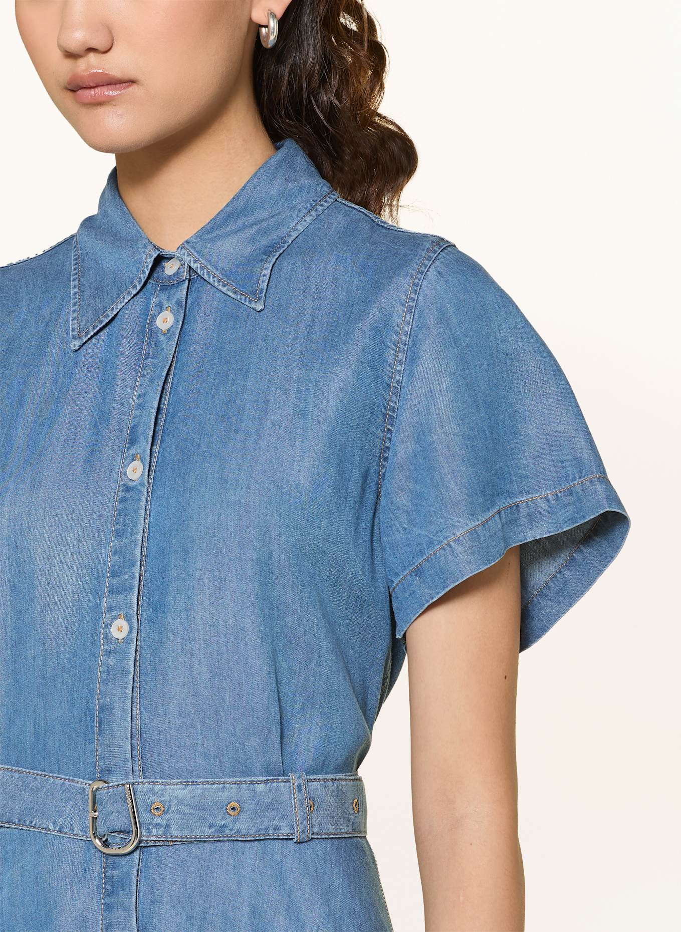 HUGO Hemdblusenkleid KASTAMI in Jeansoptik: BLAU