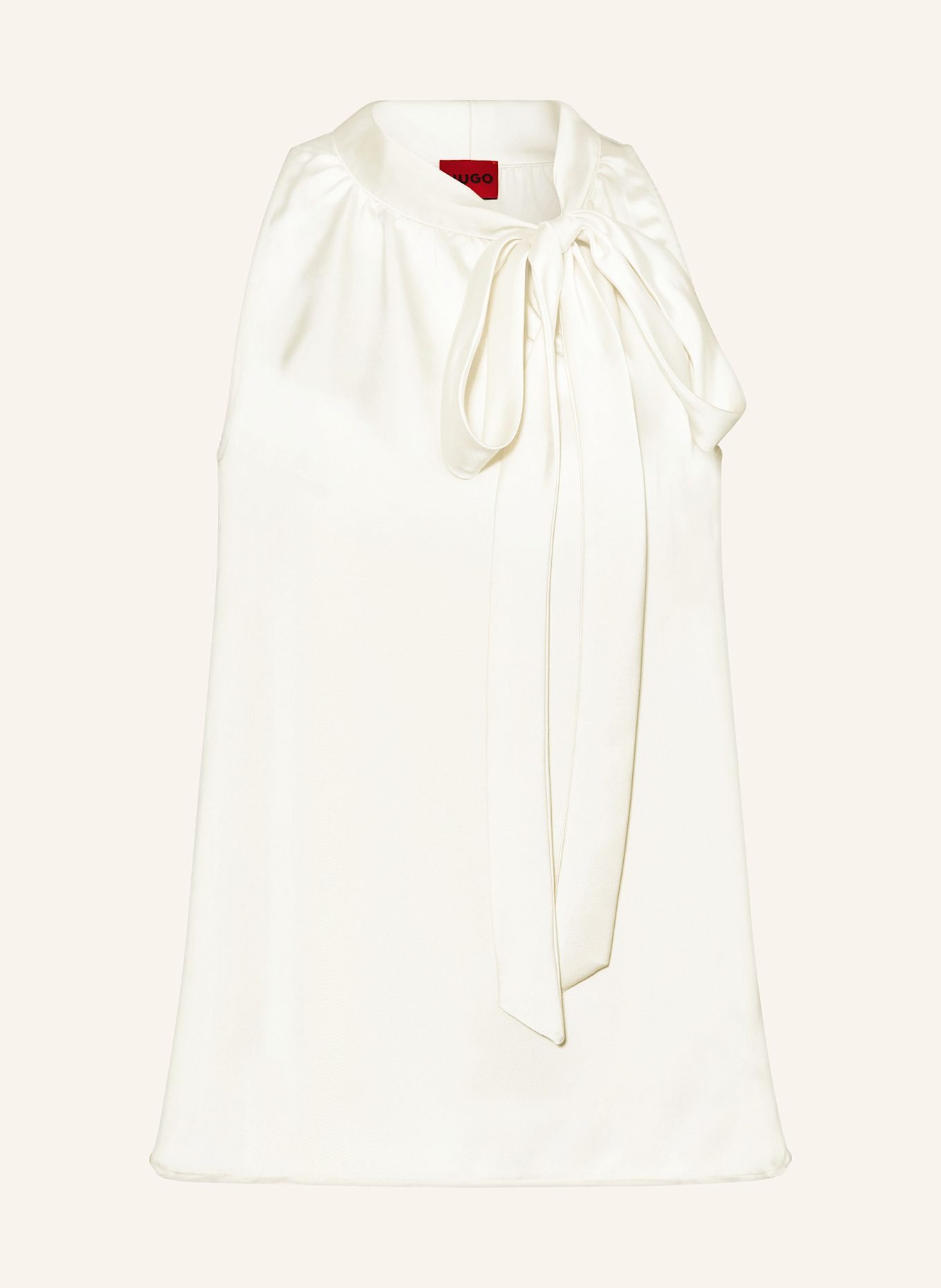 HUGO Schluppenbluse CELUNI aus Satin: ECRU
