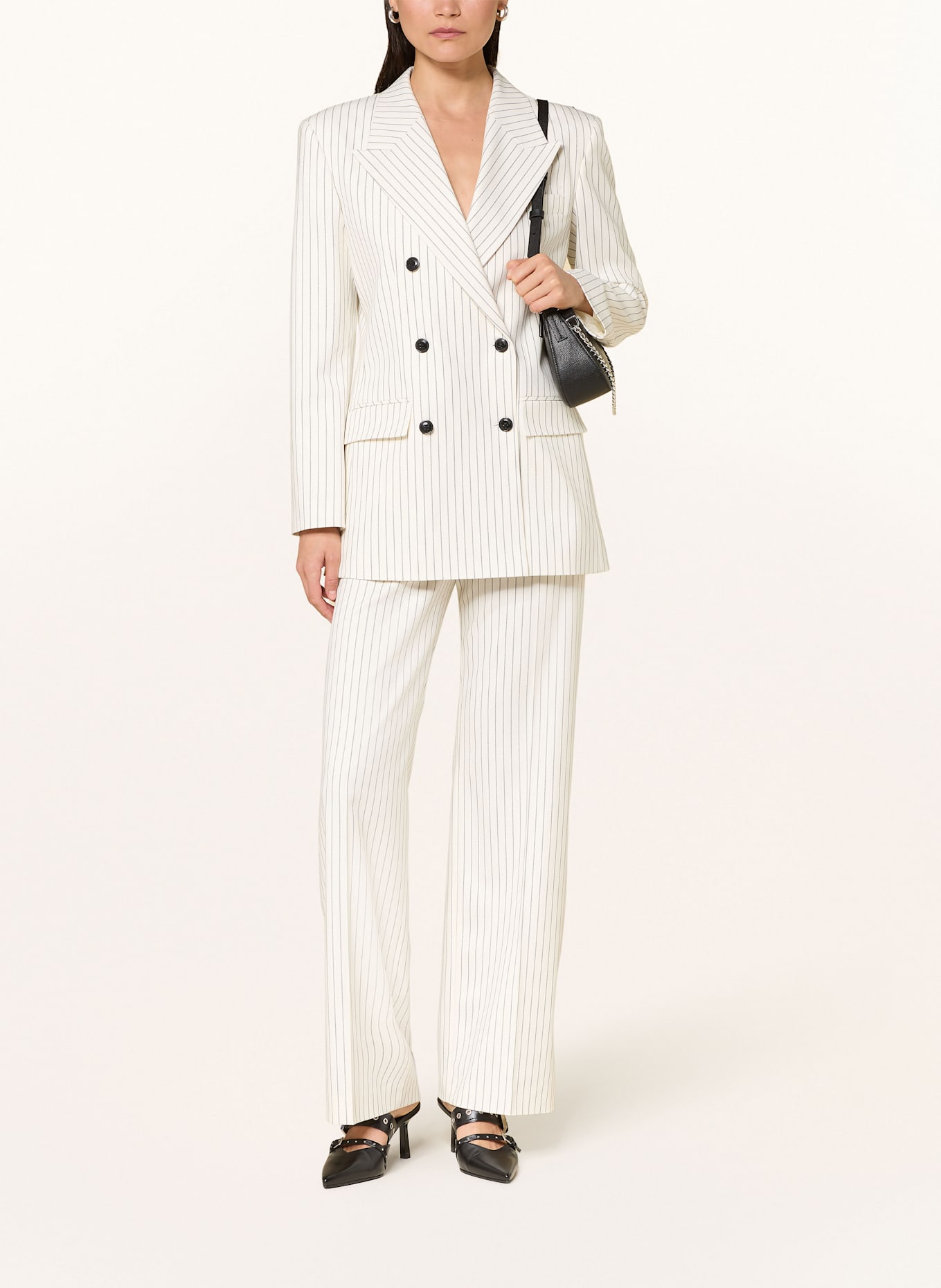 HUGO Wide leg trousers HAMBALI: BEIGE/ BLACK