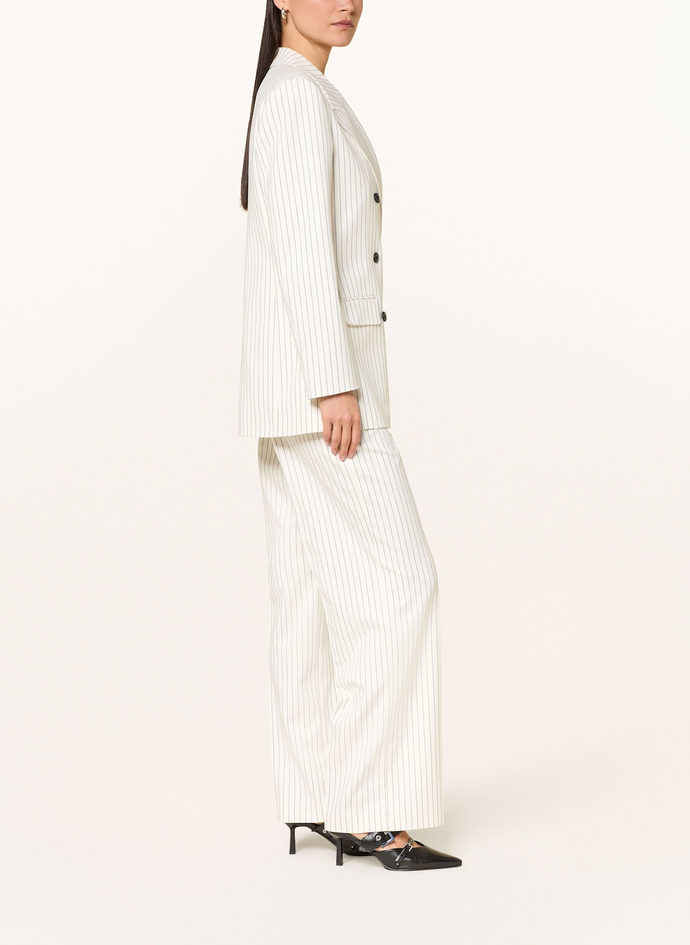 HUGO Wide leg trousers HAMBALI: BEIGE/ BLACK