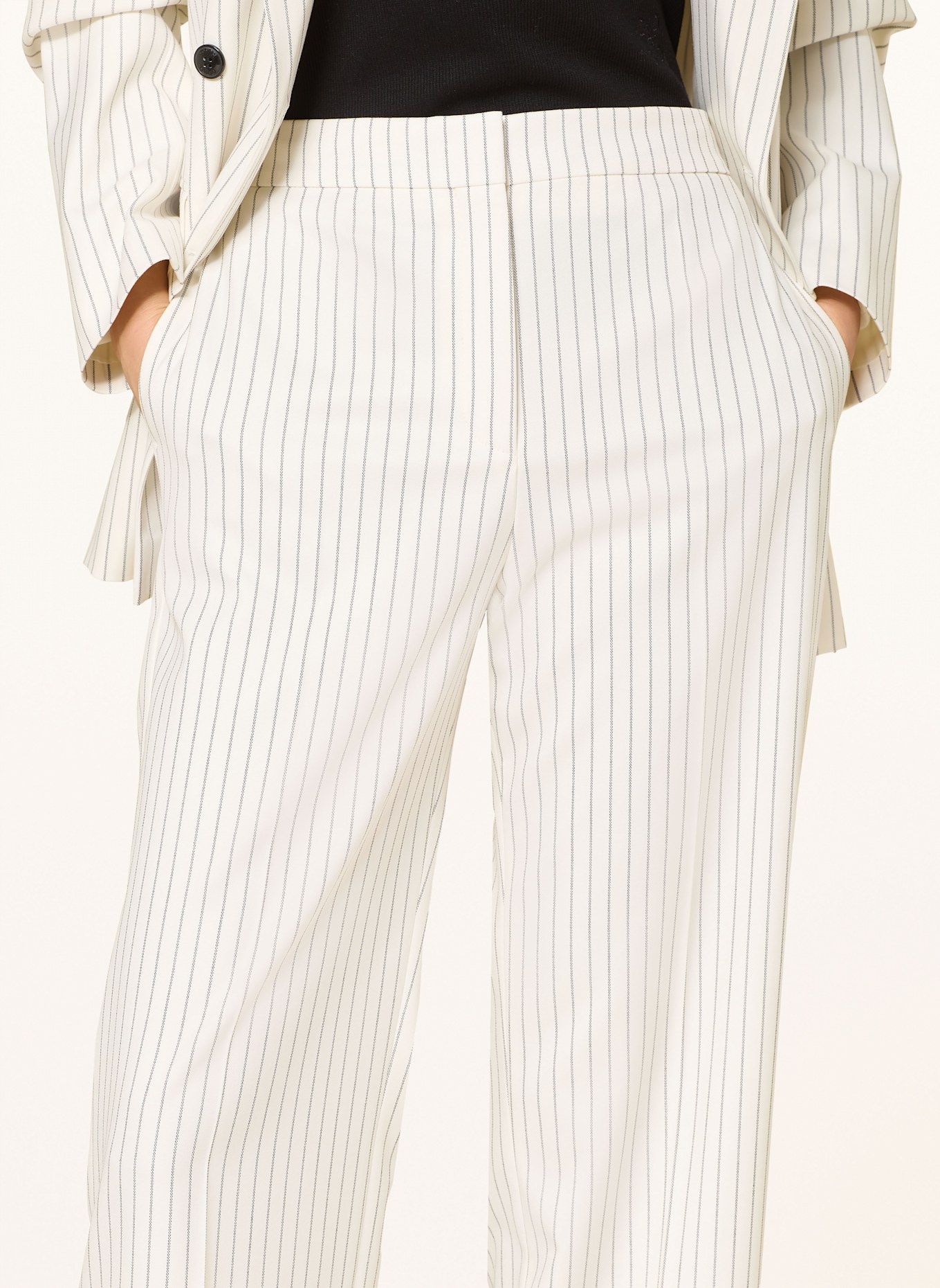 HUGO Wide leg trousers HAMBALI: BEIGE/ BLACK