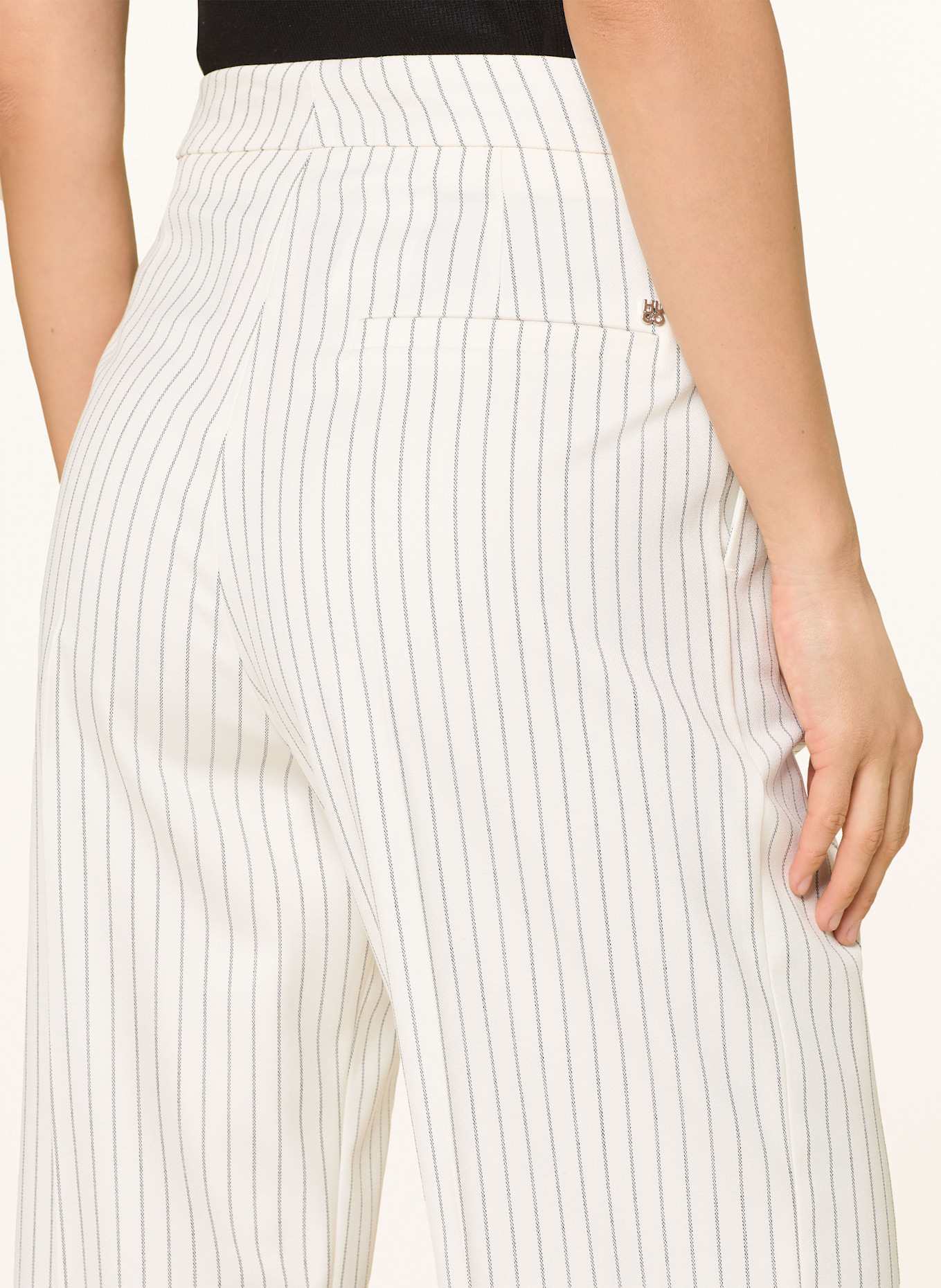 HUGO Wide leg trousers HAMBALI: BEIGE/ BLACK