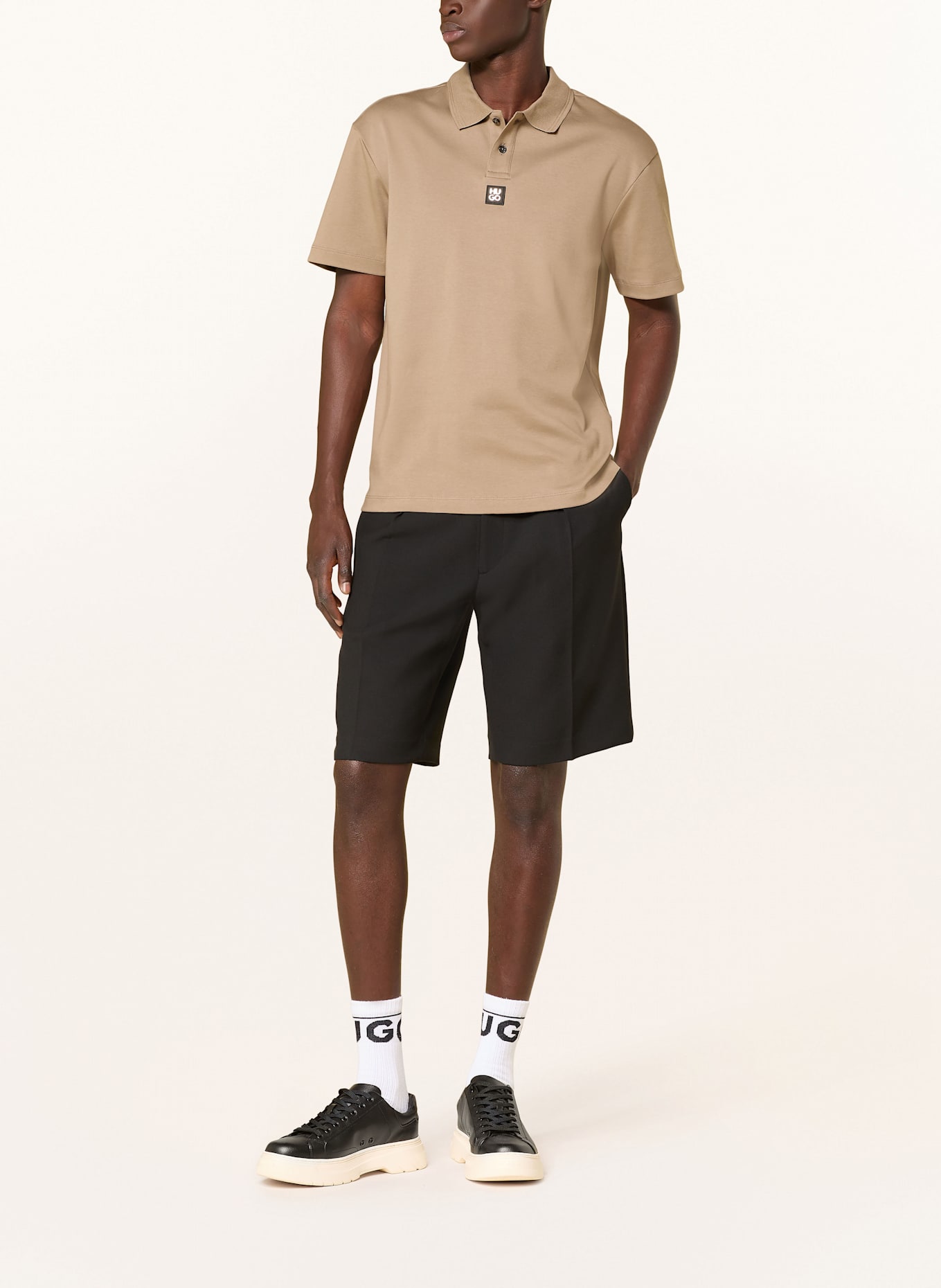 HUGO Jersey-Poloshirt DEABONO: BRAUN