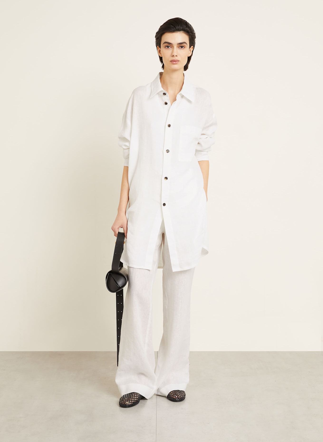 GAUCHERE Marlenehose aus Leinen: WEISS