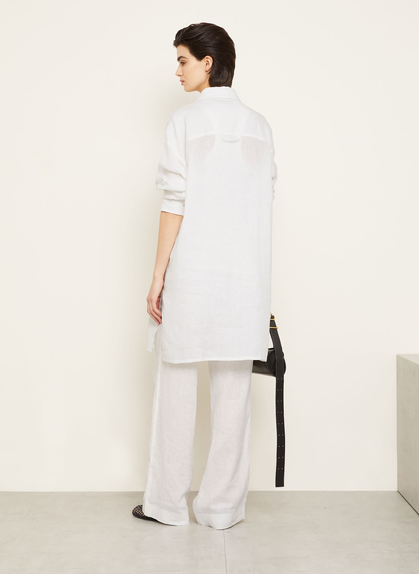 GAUCHERE Marlenehose aus Leinen: WEISS