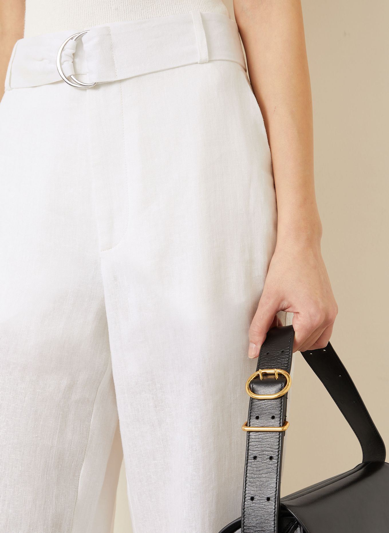 GAUCHERE Marlenehose aus Leinen: WEISS