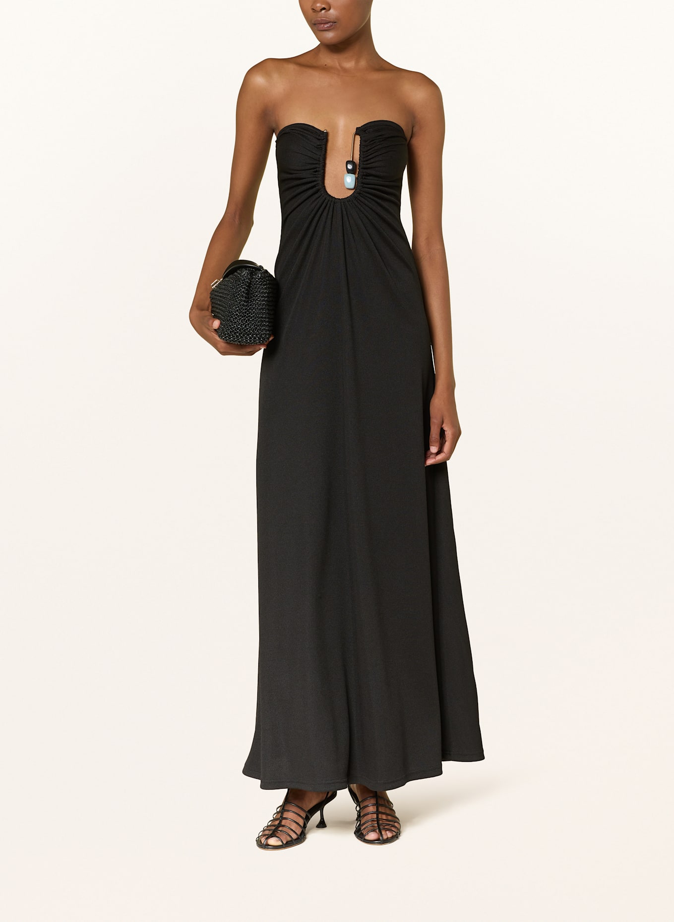 CHRISTOPHER ESBER Off-Shoulder-Kleid HELIX CRYSTAL mit Cut-out: SCHWARZ