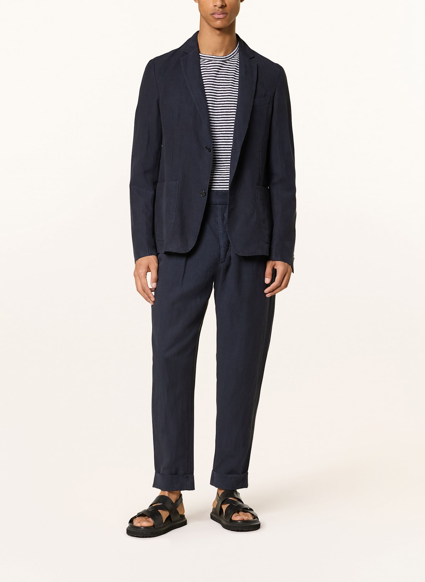 Officine Générale Spodnie garniturowe PIERRE slim fit: GRANATOWY
