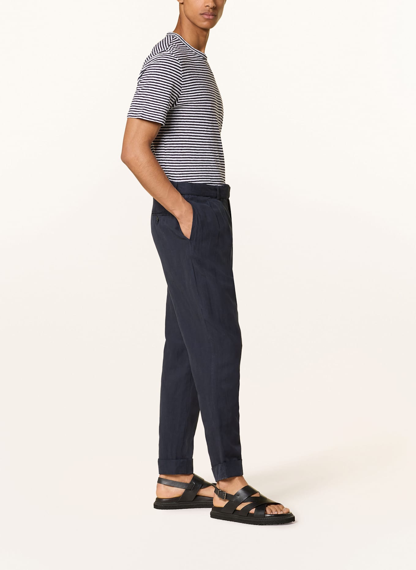 Officine Générale Spodnie garniturowe PIERRE slim fit: GRANATOWY
