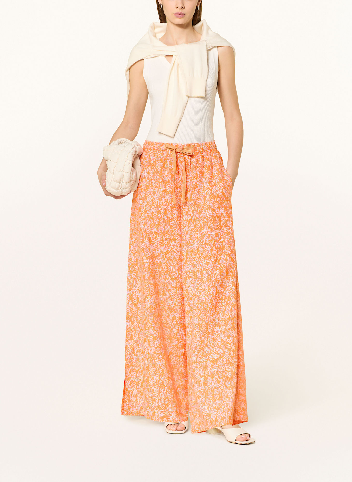 CARTOON Kalhoty se lnem: ORANŽOVÁ / RŮŽOVÁ