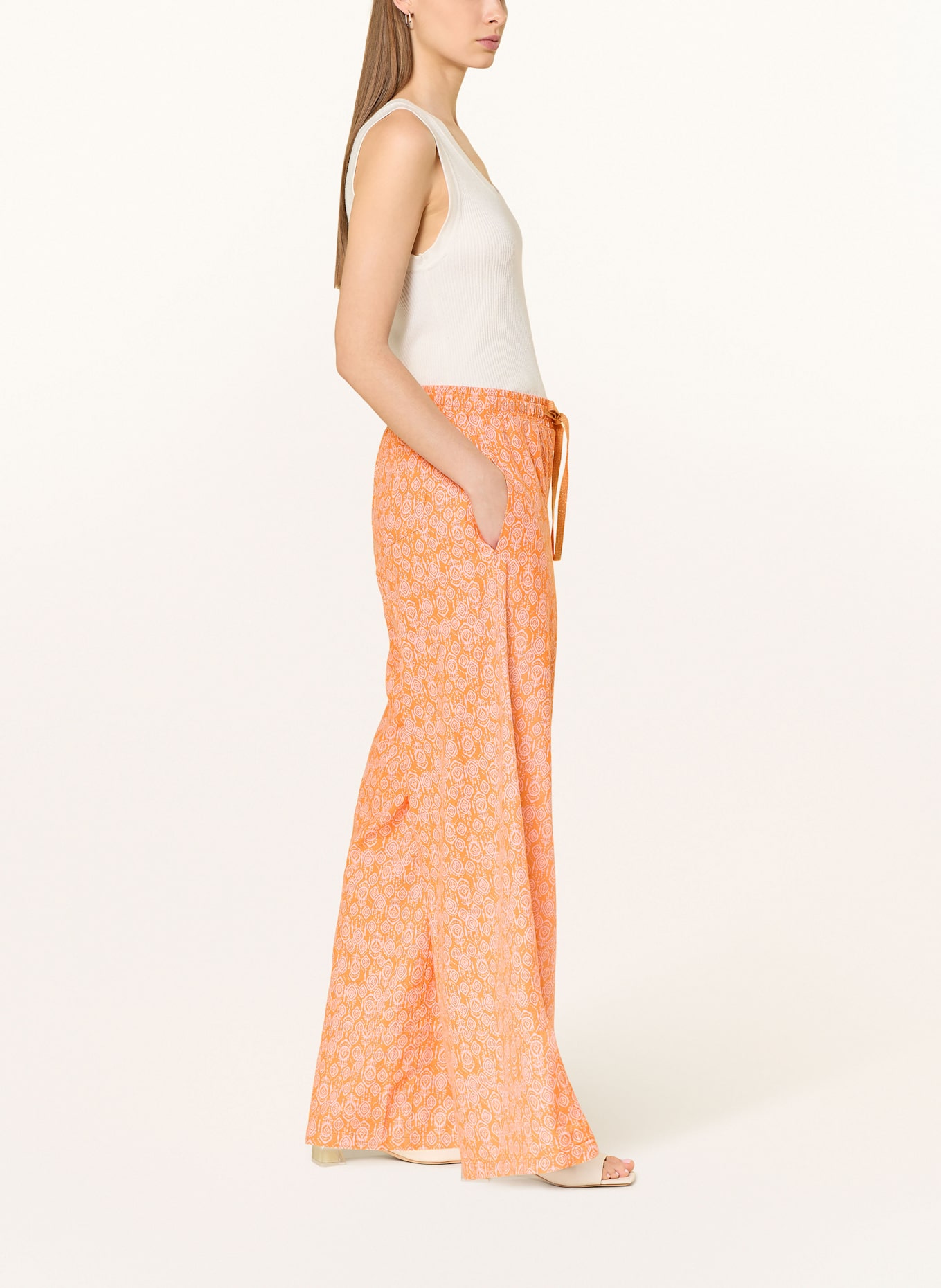 CARTOON Kalhoty se lnem: ORANŽOVÁ / RŮŽOVÁ