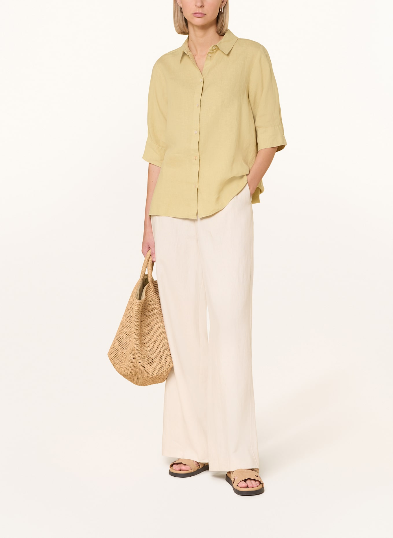 CARTOON Shirt blouse made of linen: LIGHT GREEN