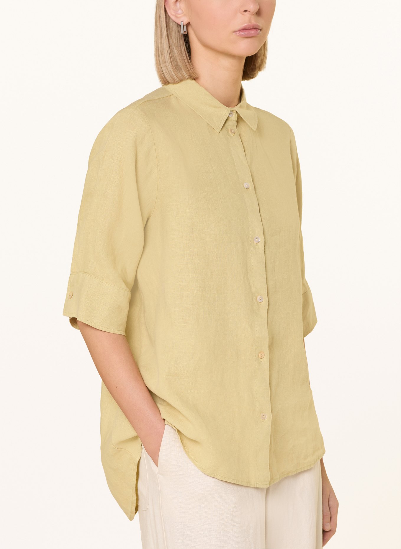 CARTOON Shirt blouse made of linen: LIGHT GREEN