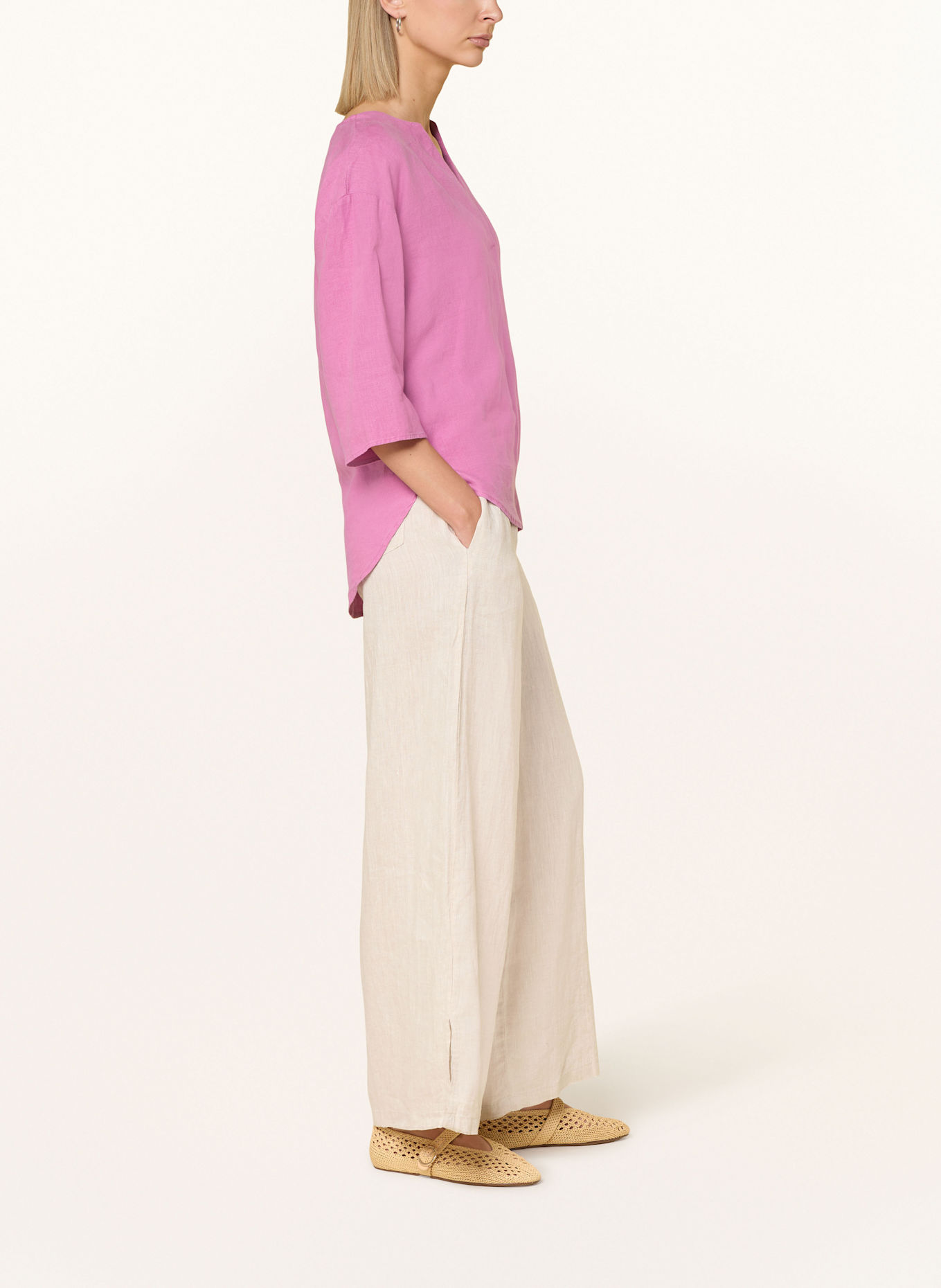 CARTOON Spodnie z lnu: KREMOWY