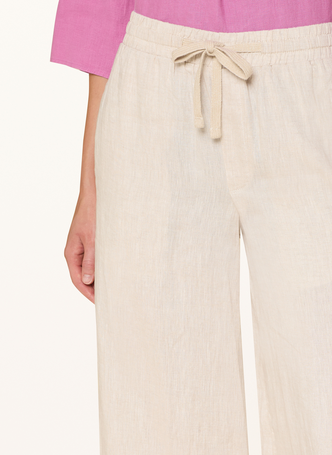 CARTOON Spodnie z lnu: KREMOWY