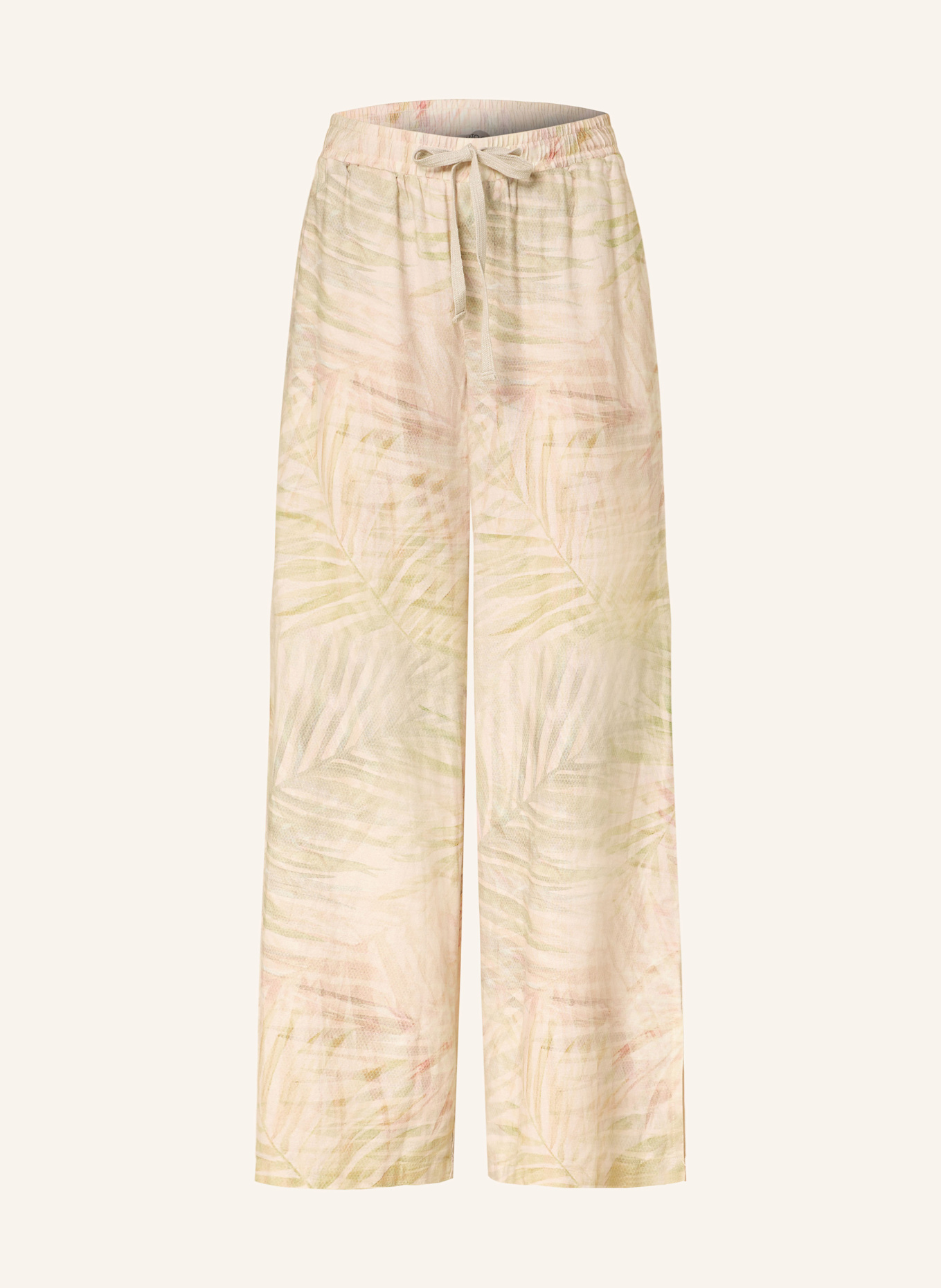 CARTOON Marlene kalhoty se lnem: KRÉMOVÁ / SVĚTLE ZELENÁ / TMAVĚ ORANŽOVÁ