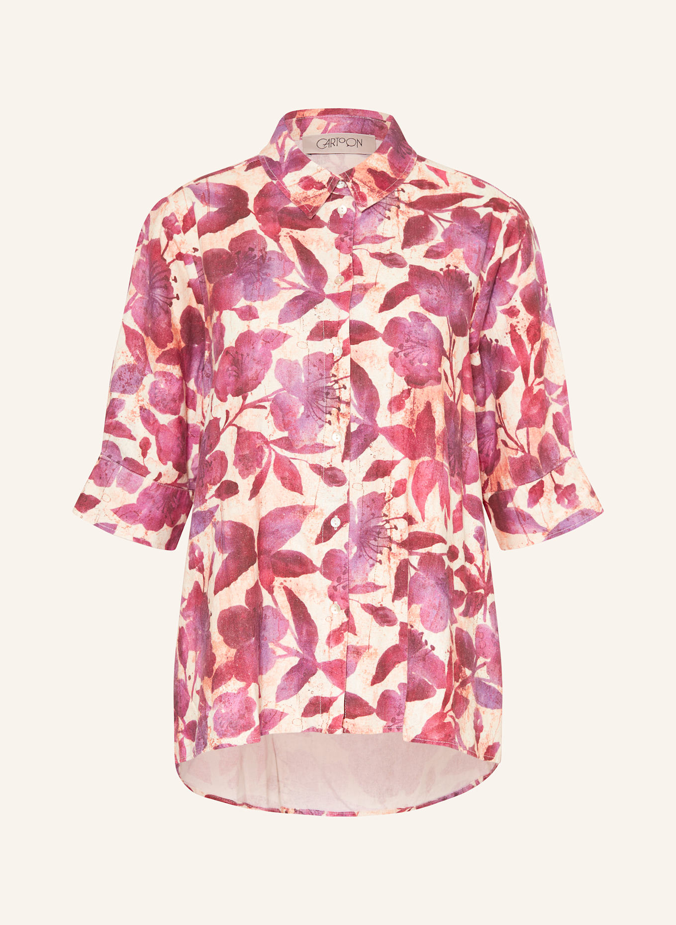 CARTOON Chemise en lin: LILAS/ CRÈME/ FUCHSIA