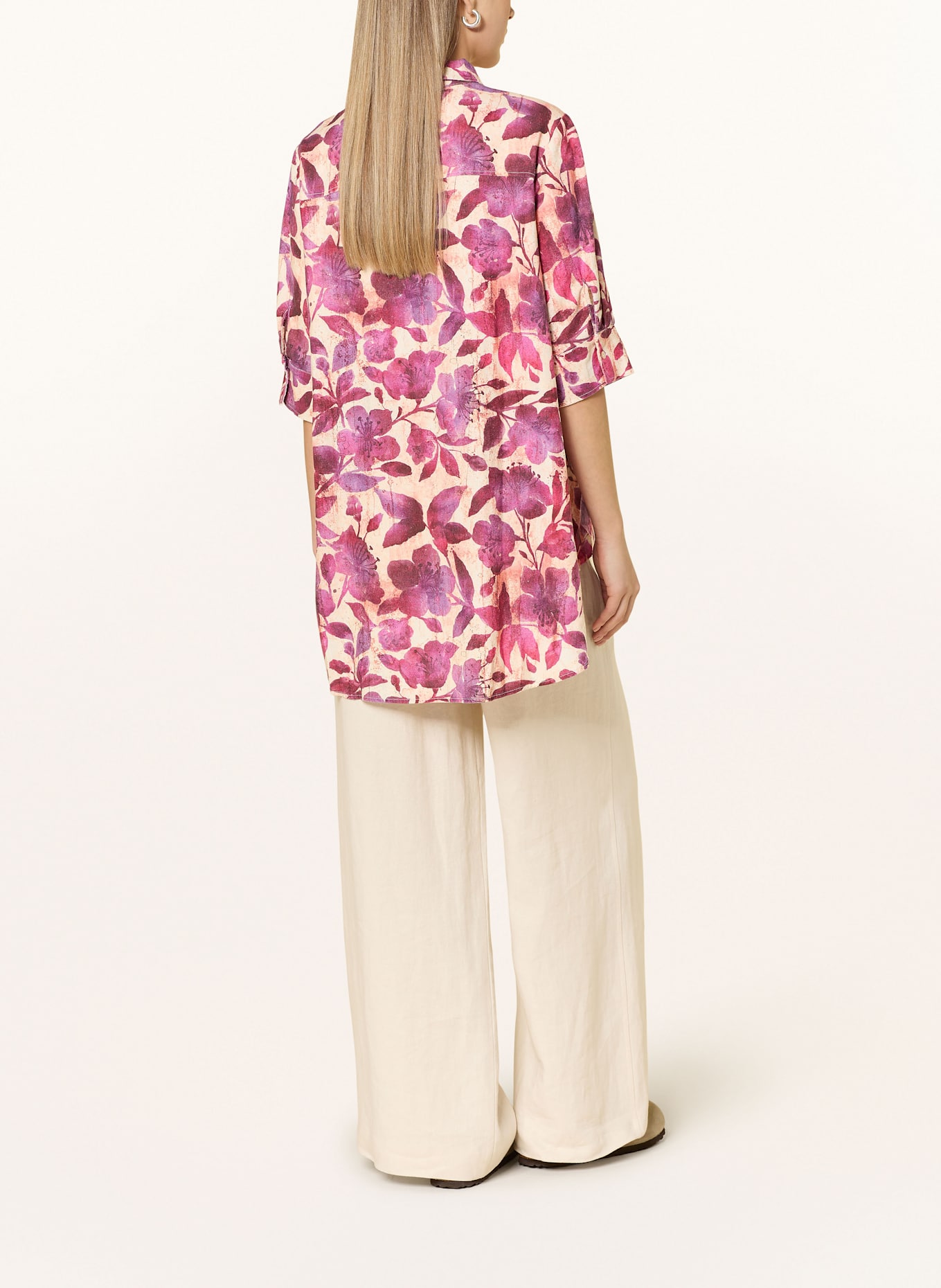 CARTOON Chemise en lin: LILAS/ CRÈME/ FUCHSIA