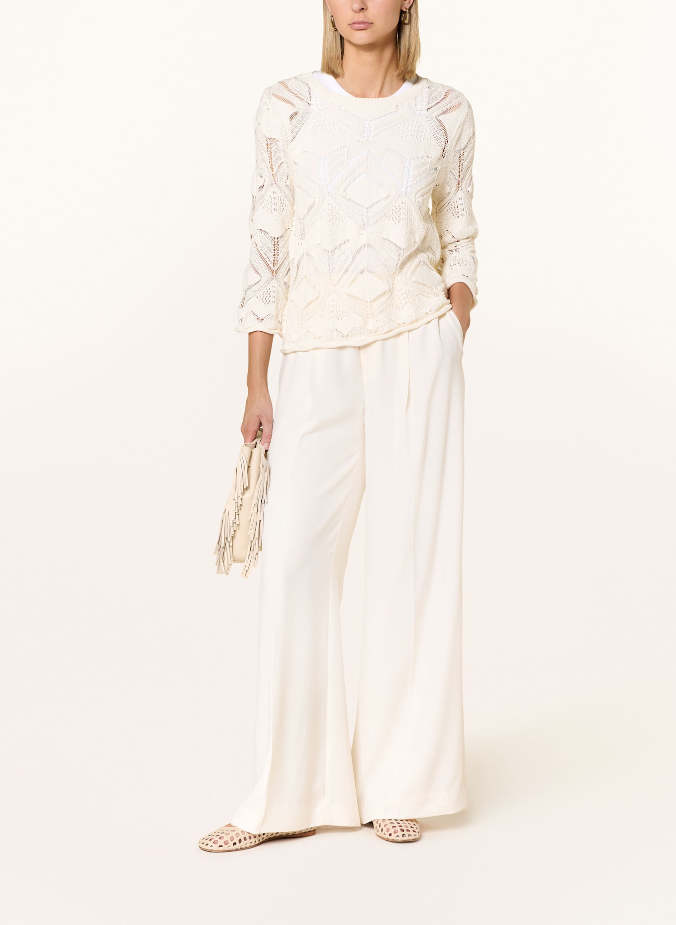 CARTOON Pullover mit 3/4-Arm: ECRU