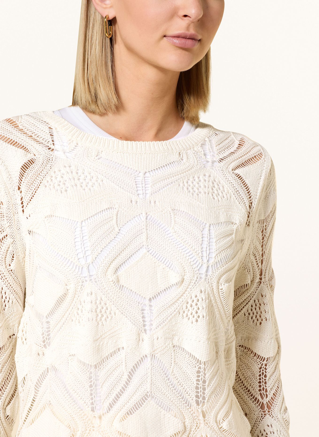 CARTOON Pullover mit 3/4-Arm: ECRU