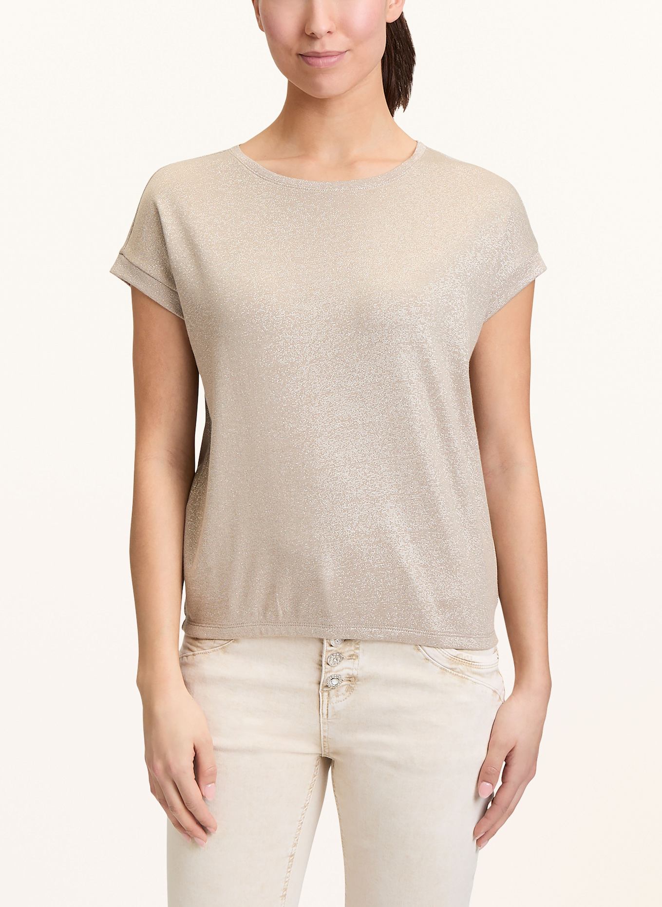 CARTOON T-Shirt mit Glitzergarn: BEIGE