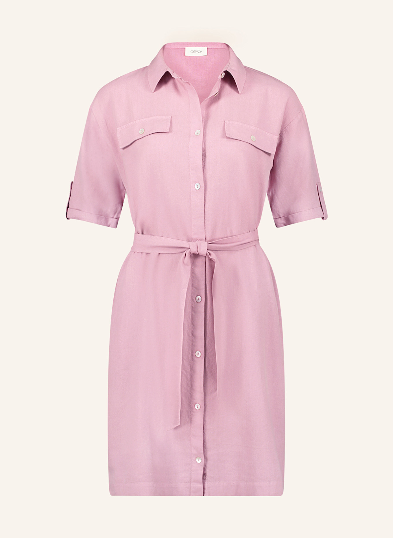 CARTOON Hemdblusenkleid mit Leinen und 3/4-Arm: ROSÉ