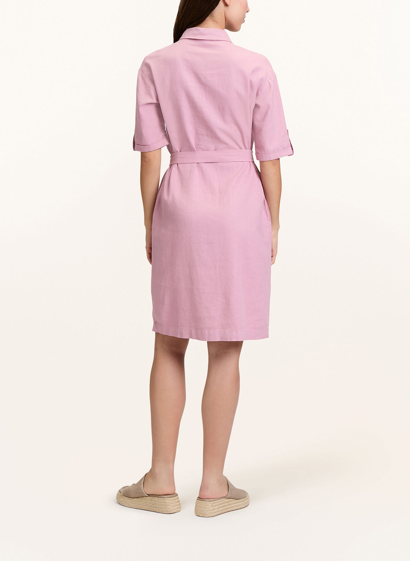 CARTOON Hemdblusenkleid mit Leinen und 3/4-Arm: ROSÉ