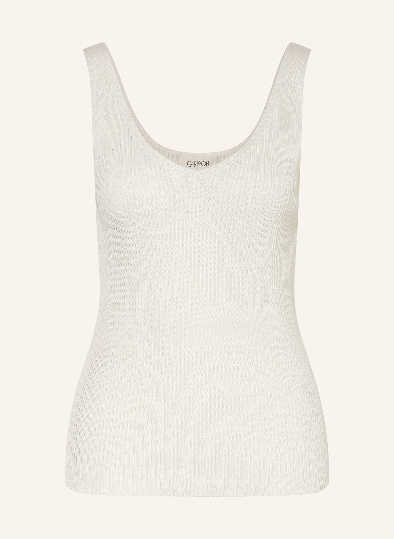 CARTOON Knit top with sequins: ECRU
