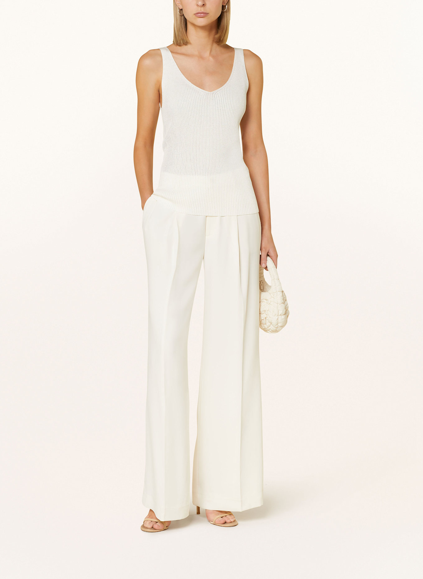 CARTOON Knit top with sequins: ECRU