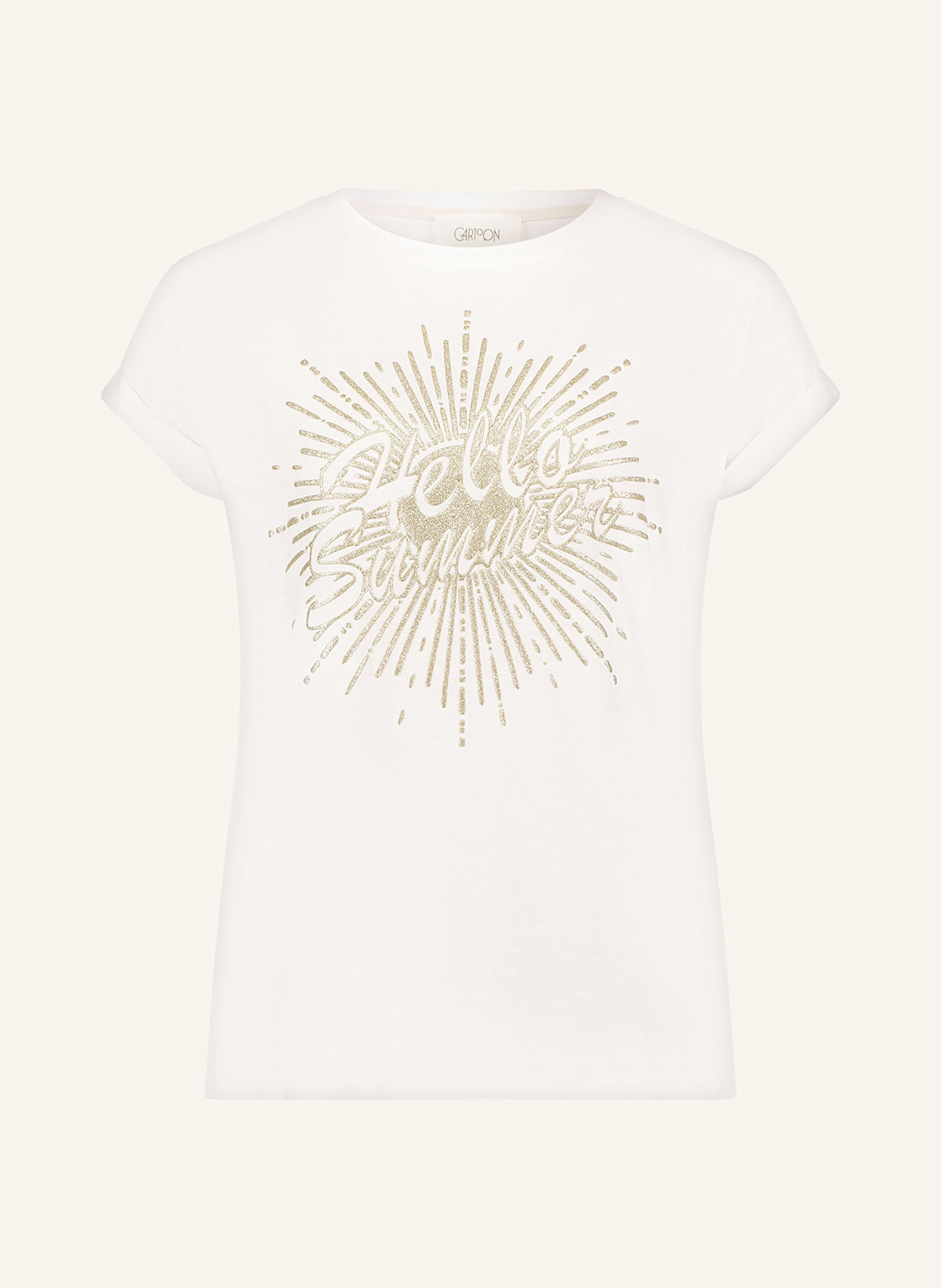CARTOON T-Shirt: CREME / GOLD