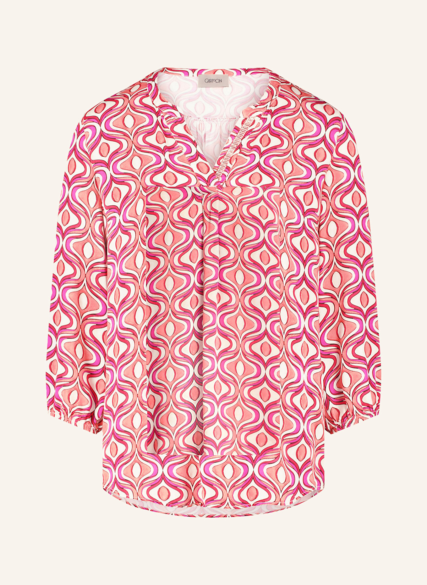 CARTOON Blouse with 3/4 sleeves and sequins: CREAM / LIGHT ORANGE / FUCHSIA