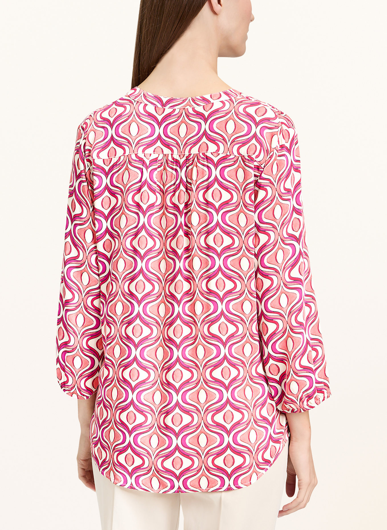 CARTOON Blouse with 3/4 sleeves and sequins: CREAM / LIGHT ORANGE / FUCHSIA