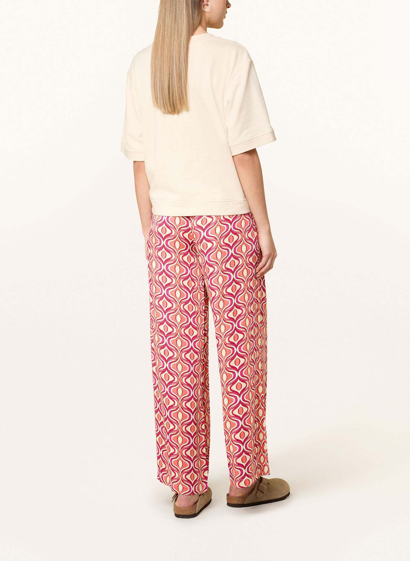 CARTOON Wide leg trousers: Light blue cotton Sabine ruffled eyelet dress from