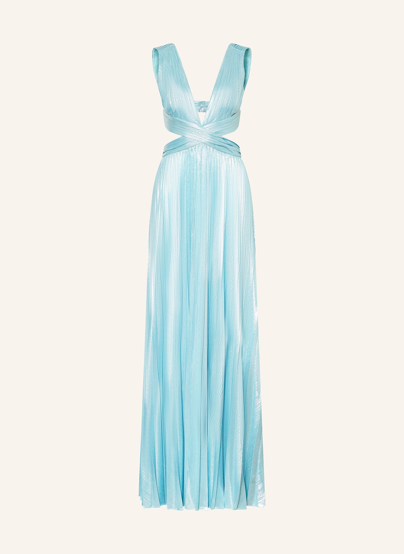 RETROFÊTE DRACEY evening dress with pleats and cut-outs: LIGHT BLUE