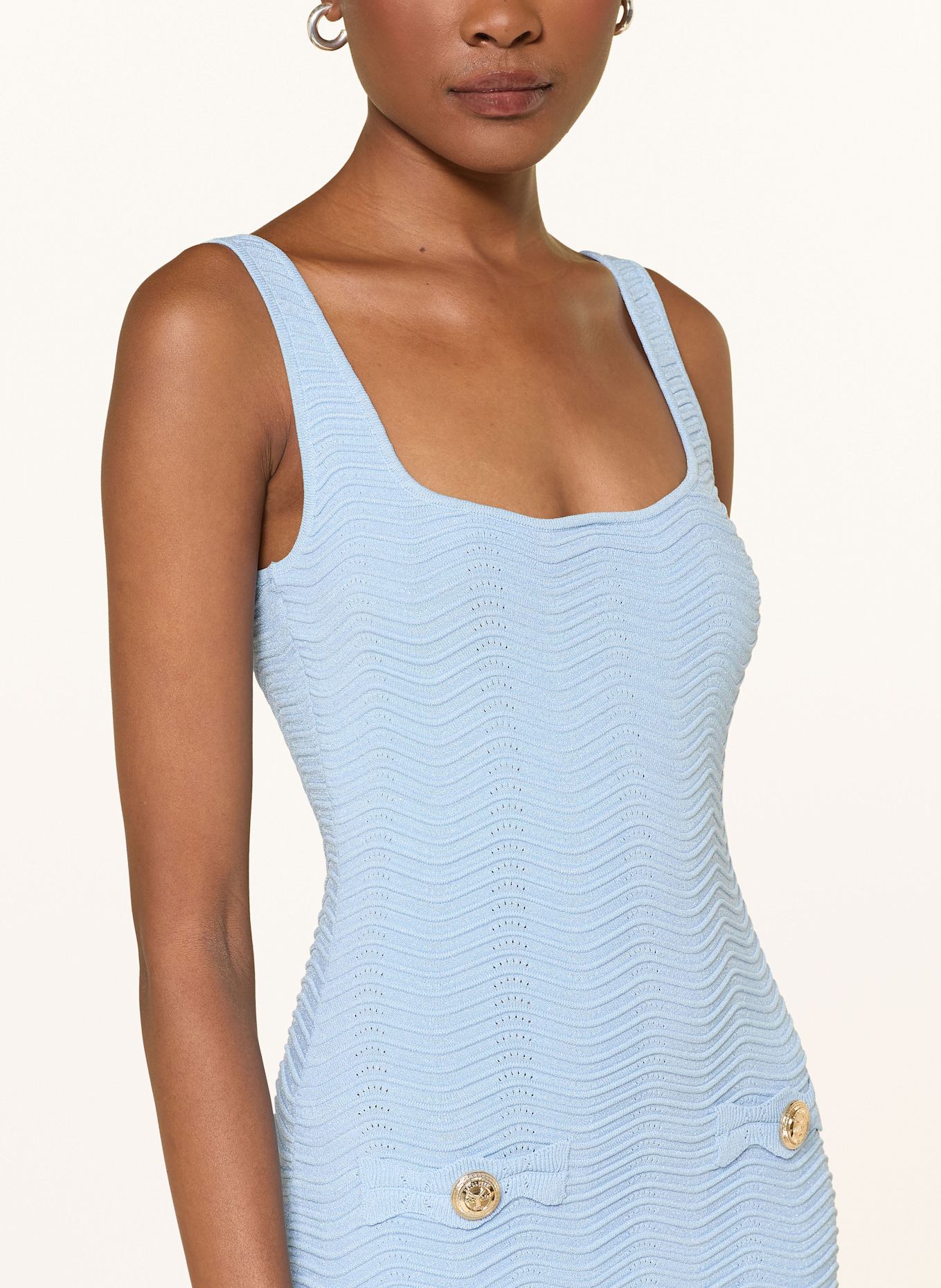 RETROFÊTE Strickkleid LOULOU mit Glitzergarn: HELLBLAU