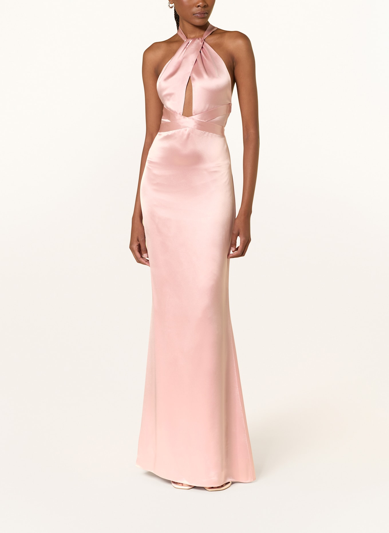 RETROFÊTE Abendkleid MAGNOLIA mit Cut-out aus Satin: ROSÉ