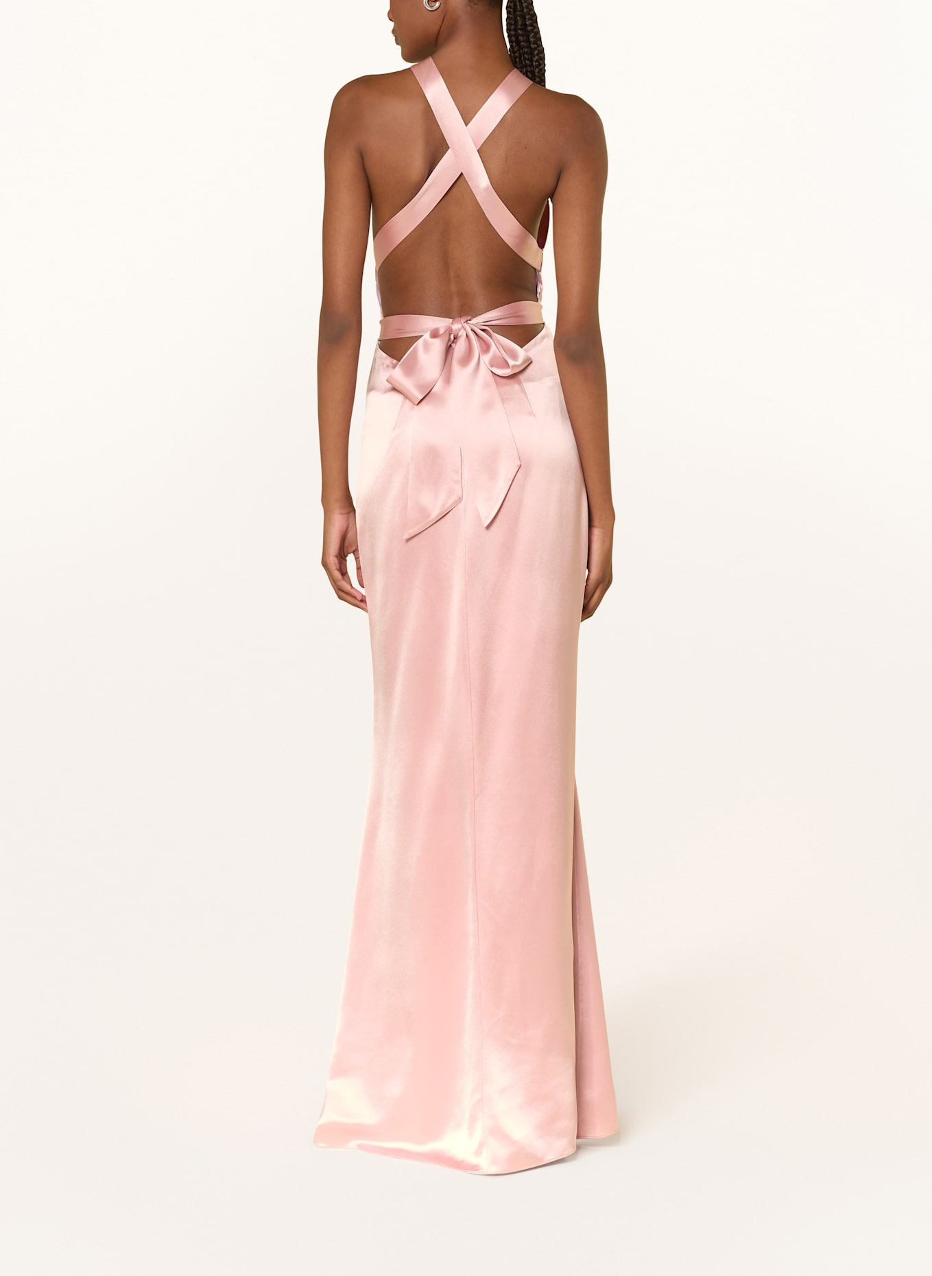 RETROFÊTE Abendkleid MAGNOLIA mit Cut-out aus Satin: ROSÉ