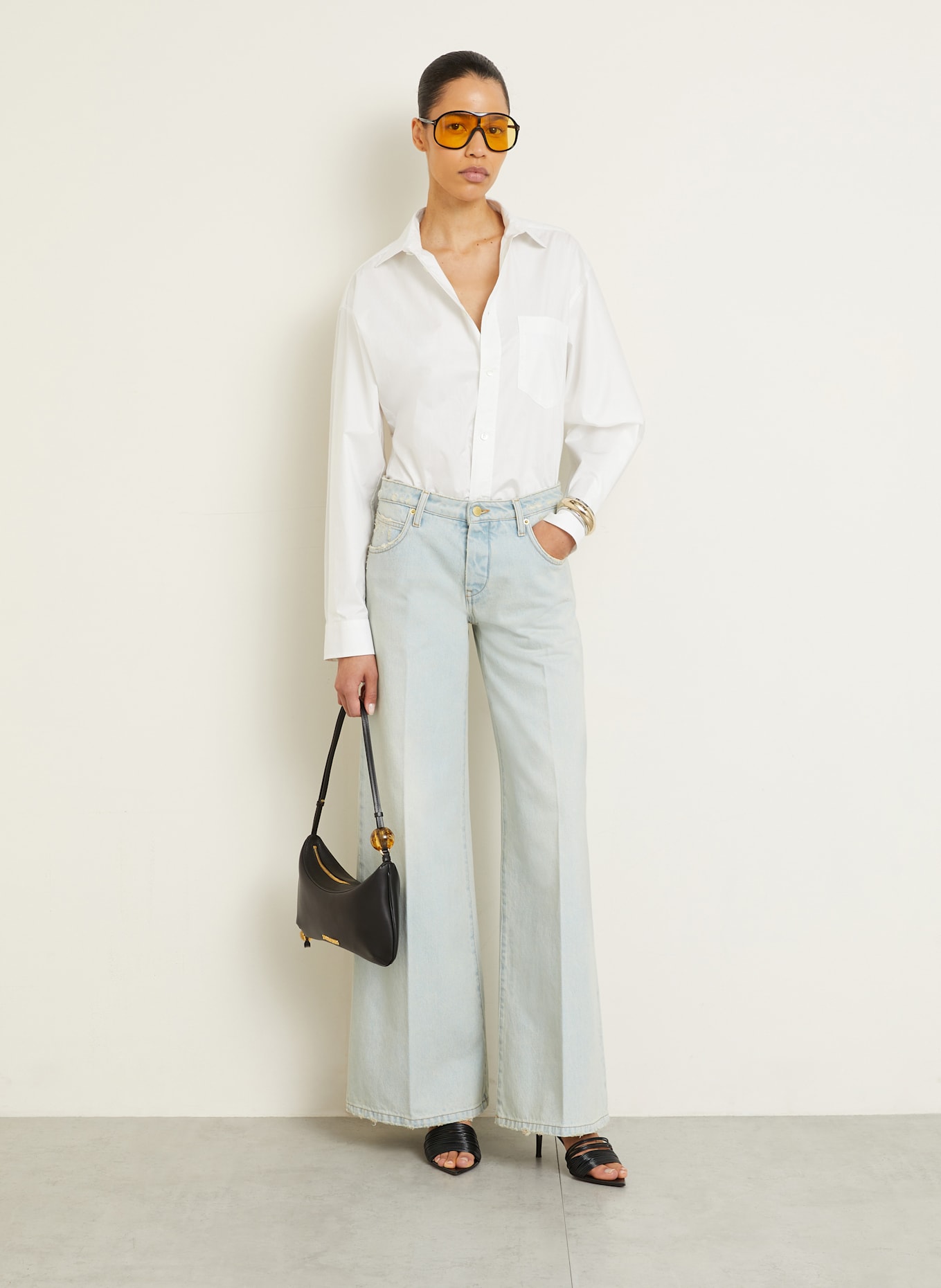 DARKPARK Jeansy straight TONY: W065 BLUESH WHITE