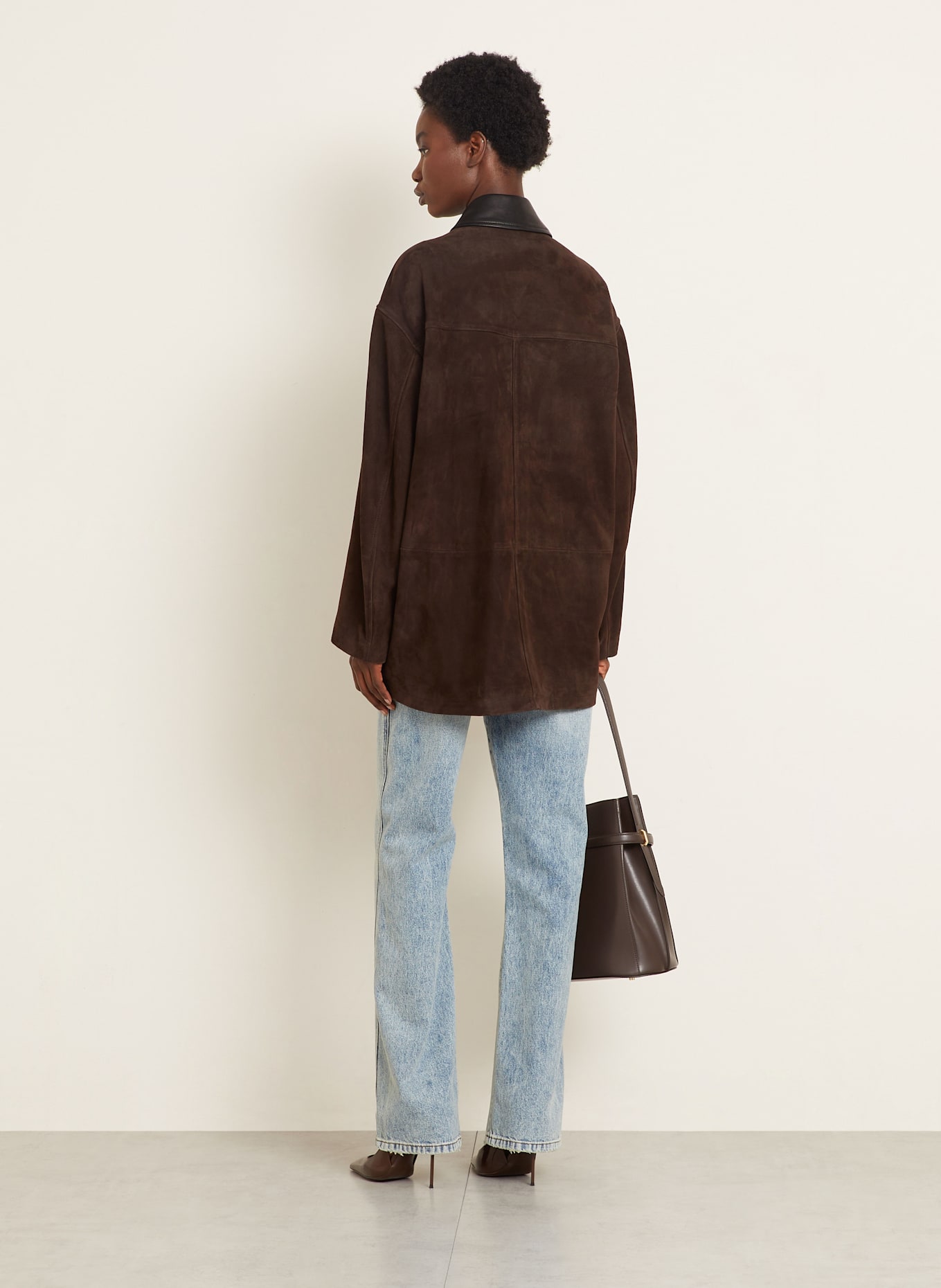 NOUR HAMMOUR Lederjacke BARN: DUNKELBRAUN