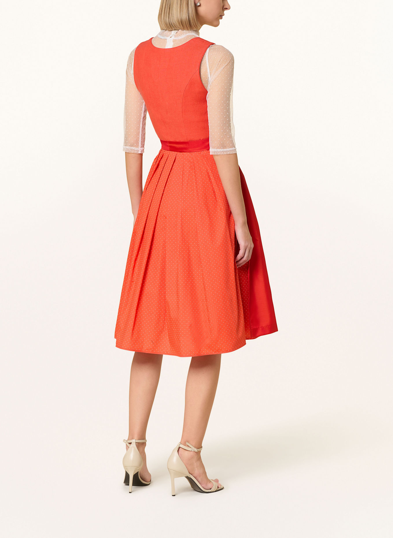 ALISSA BY KINGA MATHE Dirndl ADRI mit Leinen: ROT / WEISS