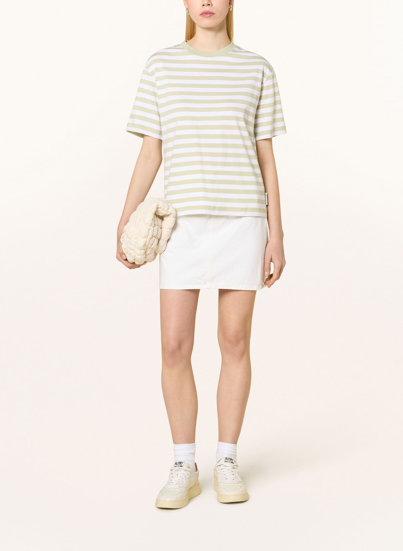 Marc O'Polo DENIM T-Shirt: WEISS / HELLGRÜN