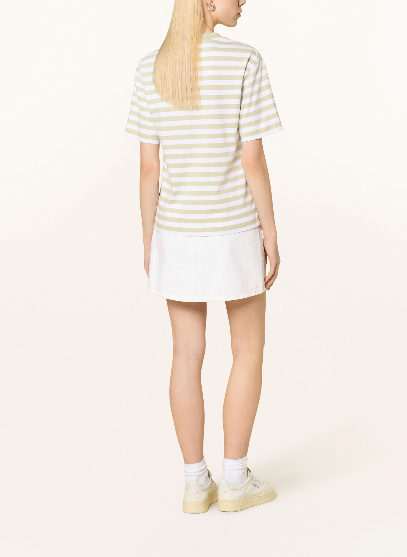 Marc O'Polo DENIM T-Shirt: WEISS / HELLGRÜN