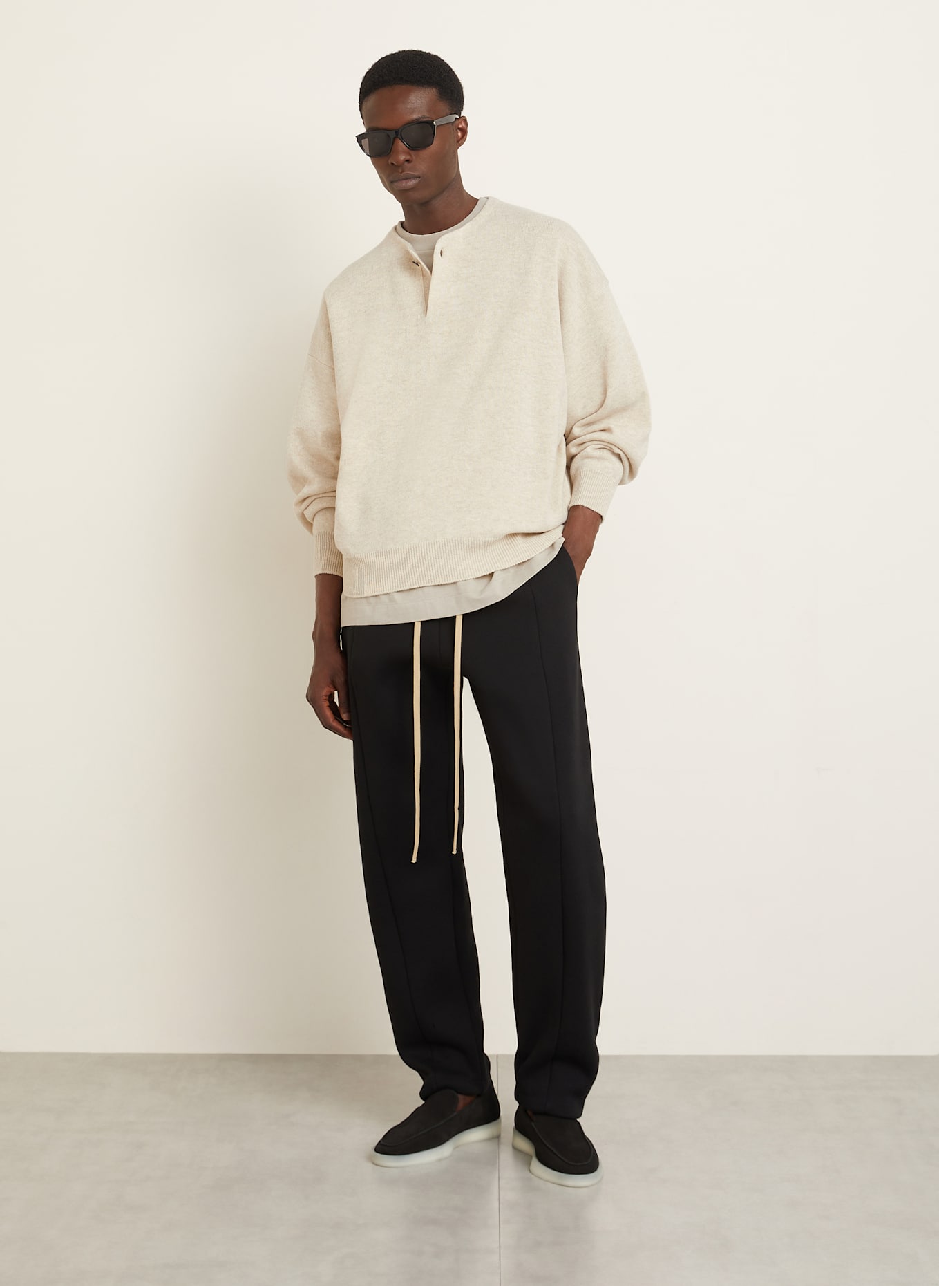 FEAR OF GOD Henley-Shirt: CREME