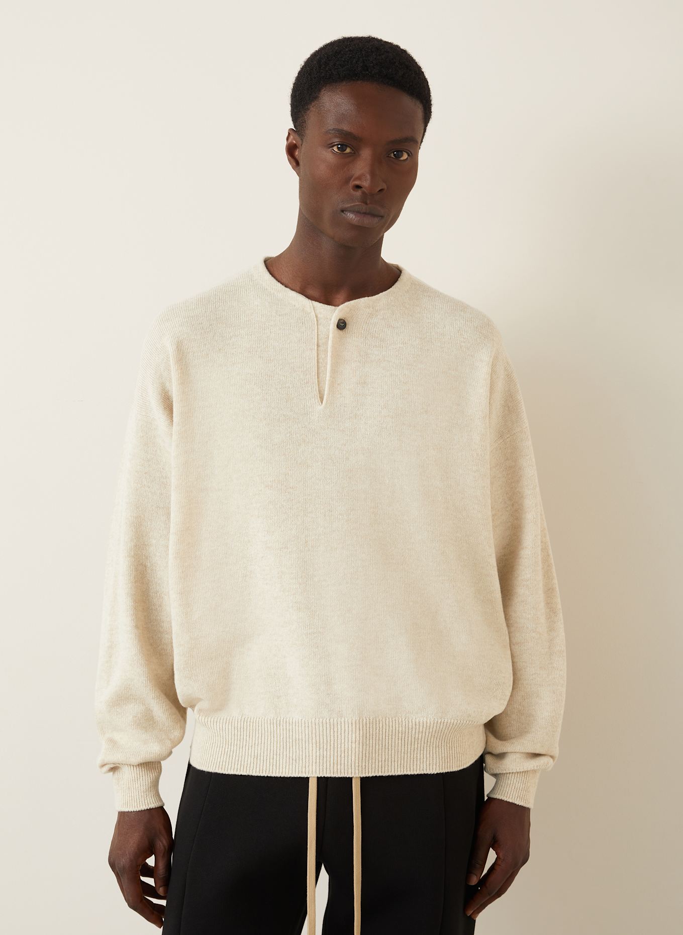 FEAR OF GOD Henley-Shirt: CREME