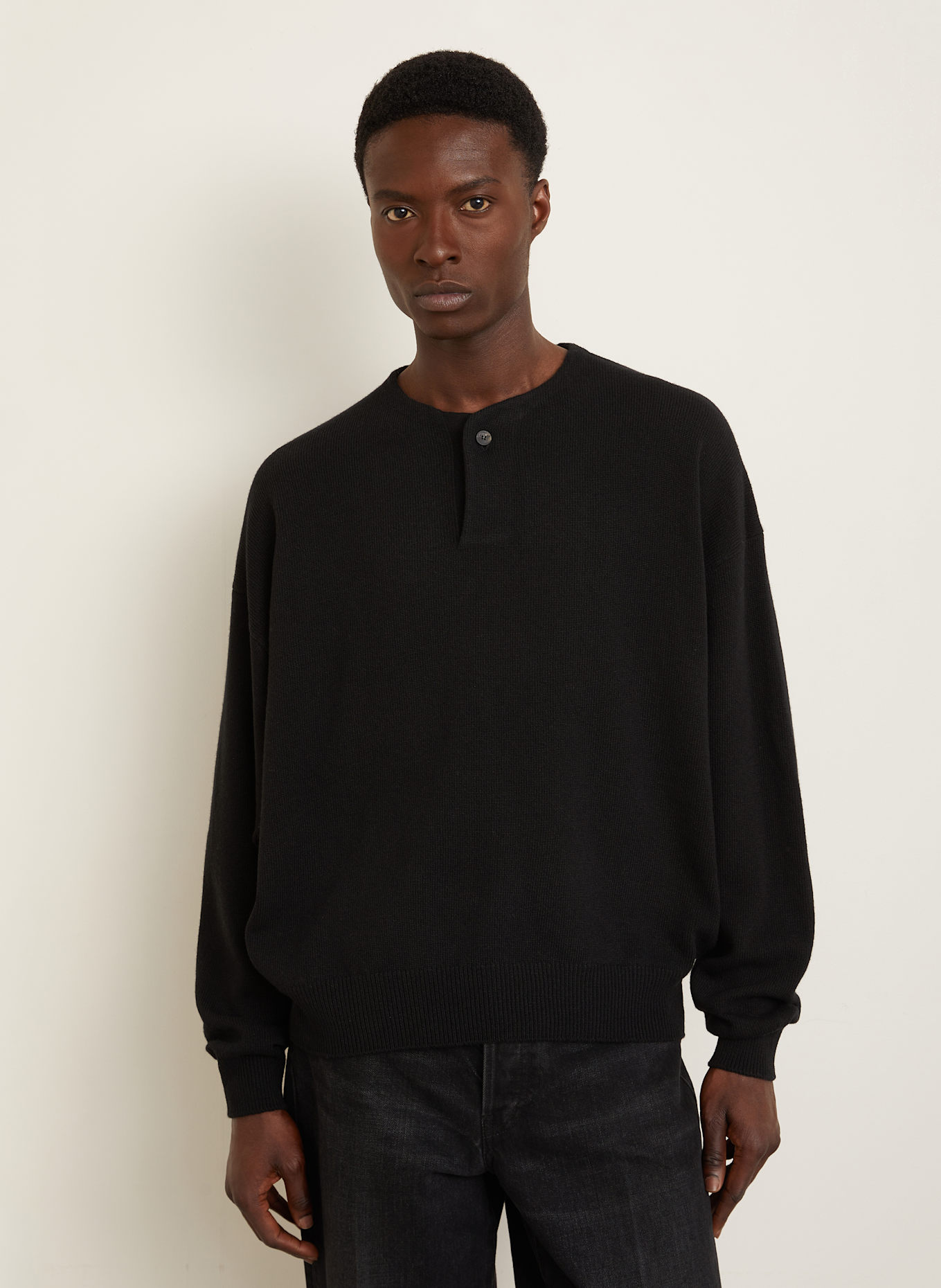 FEAR OF GOD Henley shirt: BLACK