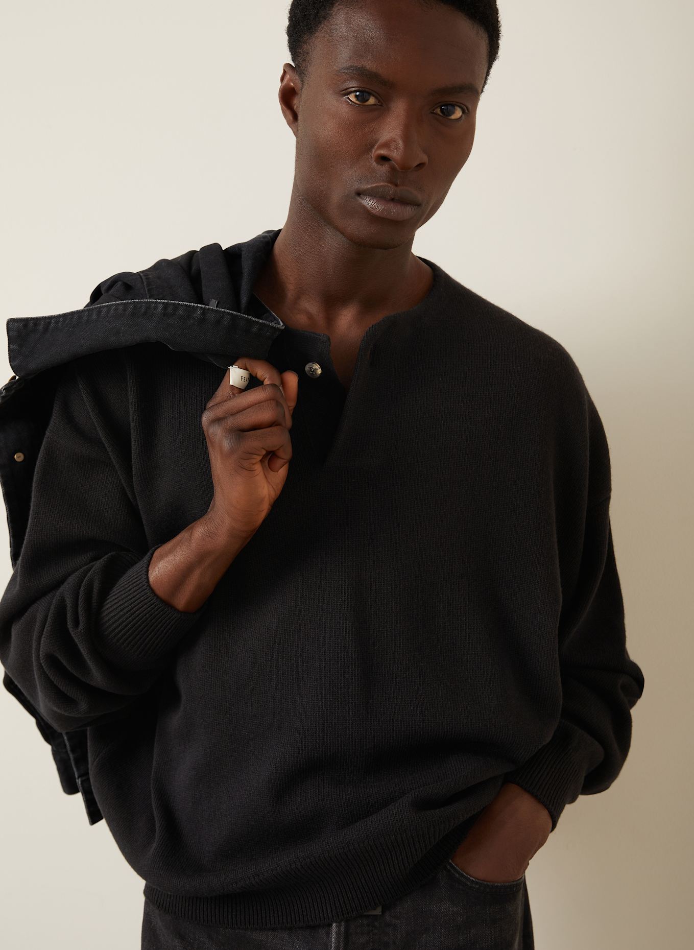 FEAR OF GOD Henley shirt: BLACK