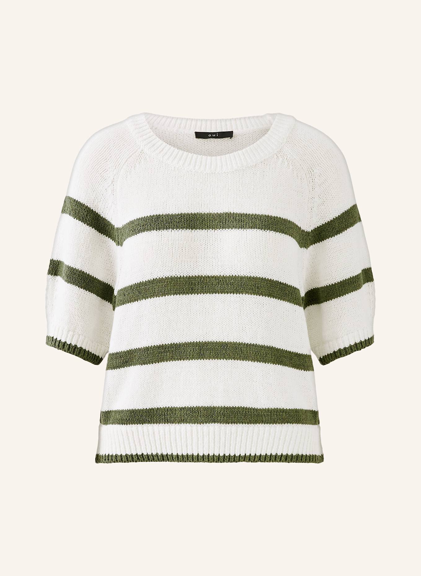oui Strickshirt: WEISS / GRÜN