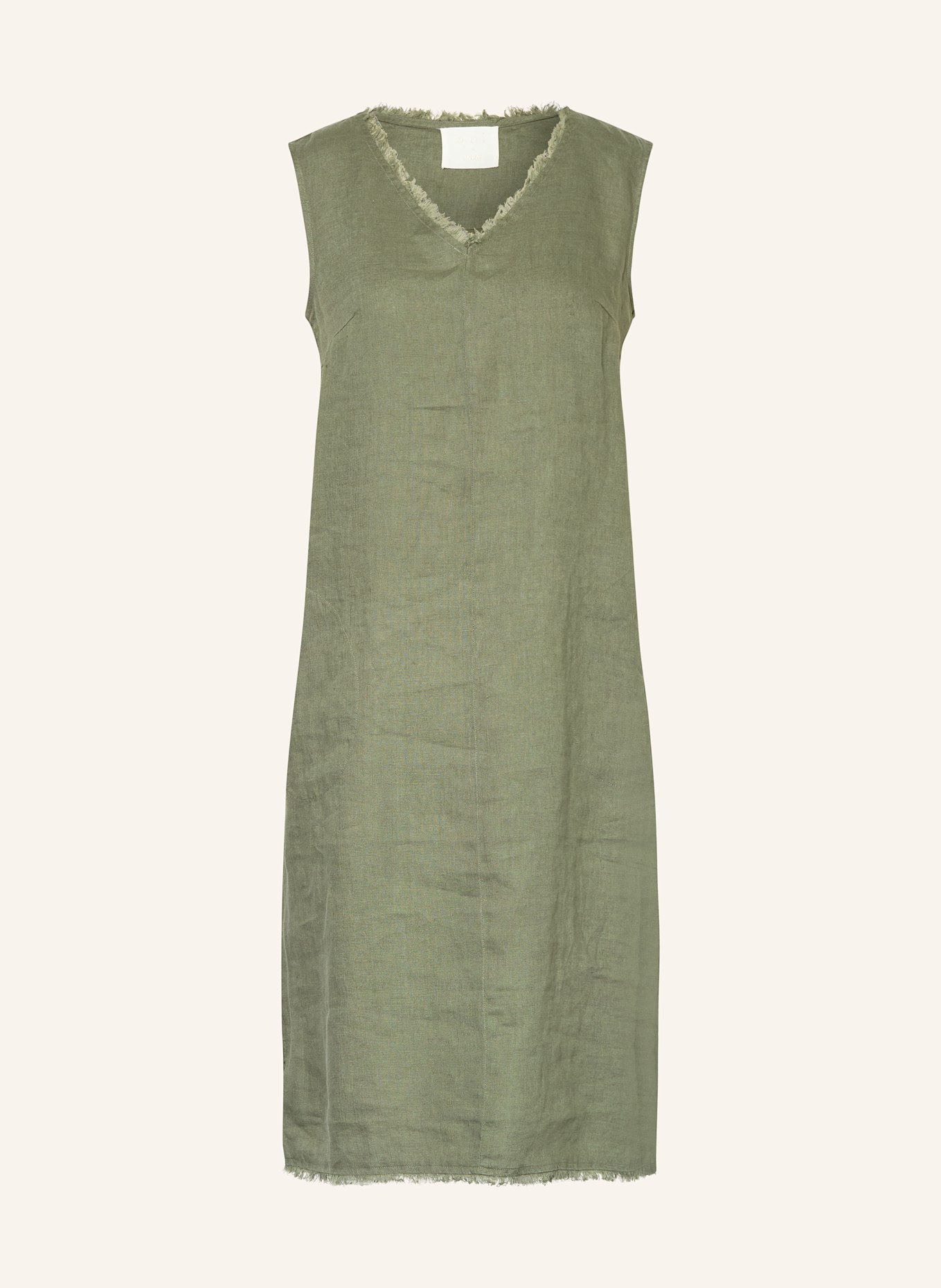 oui Kleid im Materialmix mit Leinen: KHAKI
