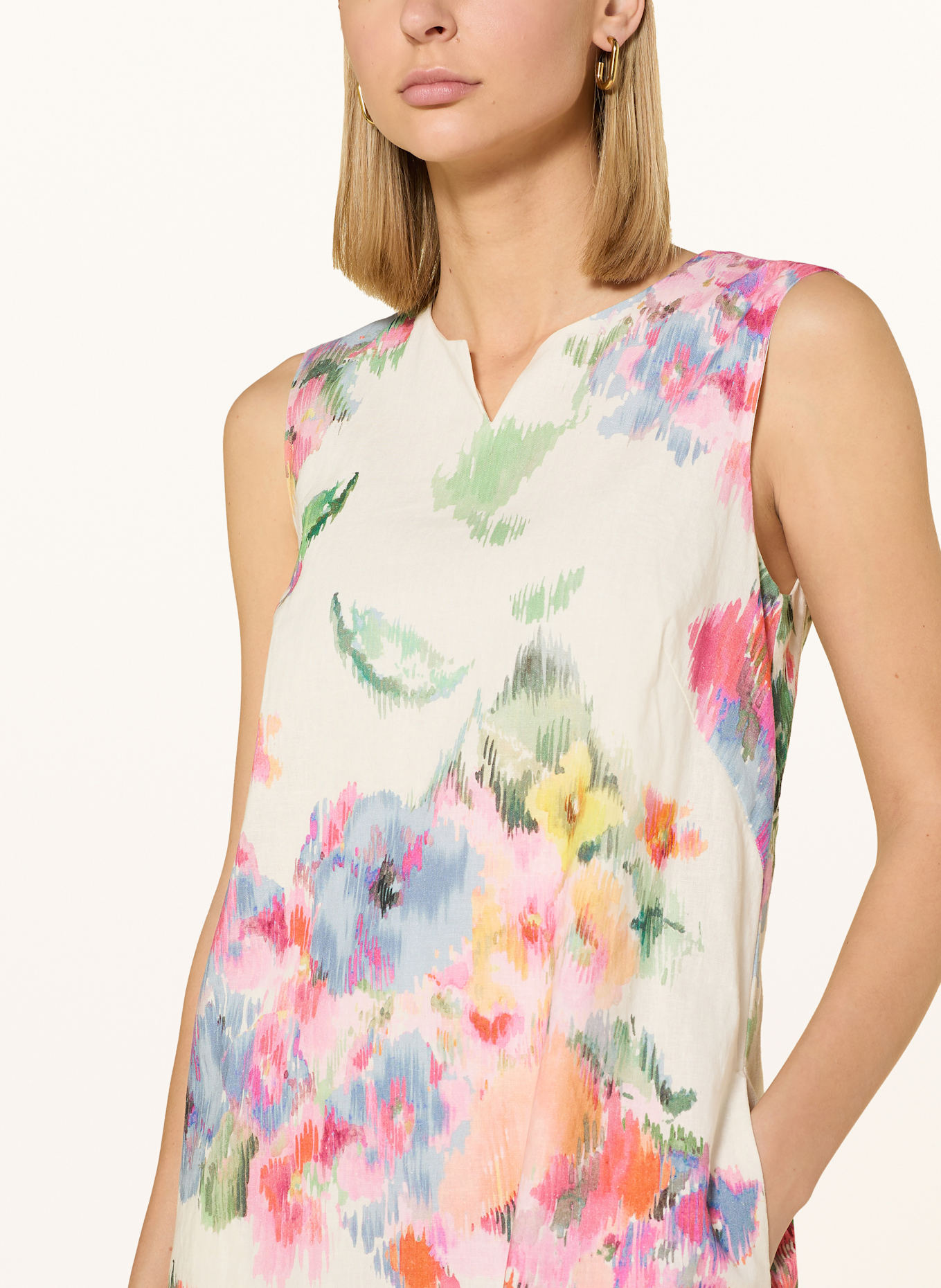 oui Leinenkleid: PINK / GRÜN / BLAU